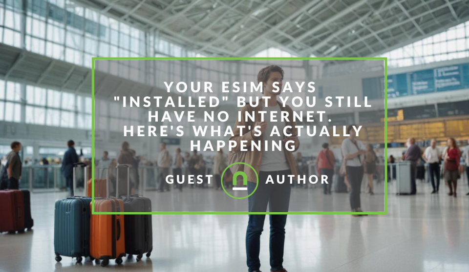 eSIM is connected but has no internet connection