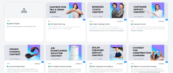 Choosing a custom chatbot template