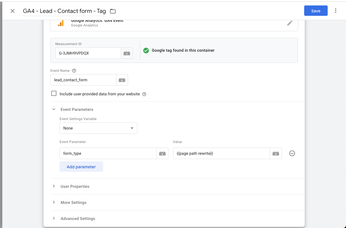 Contact form with paramater