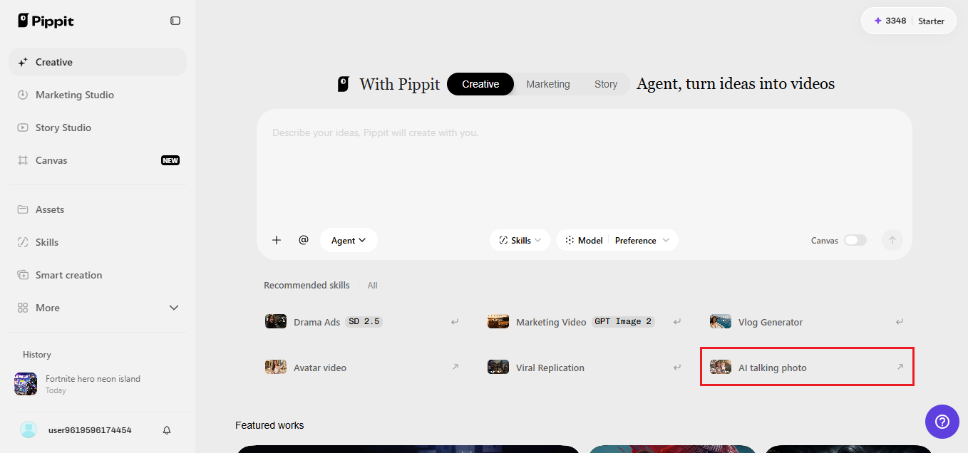 Pippit - Generative AI - App Screen