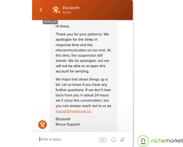 Third customer service response