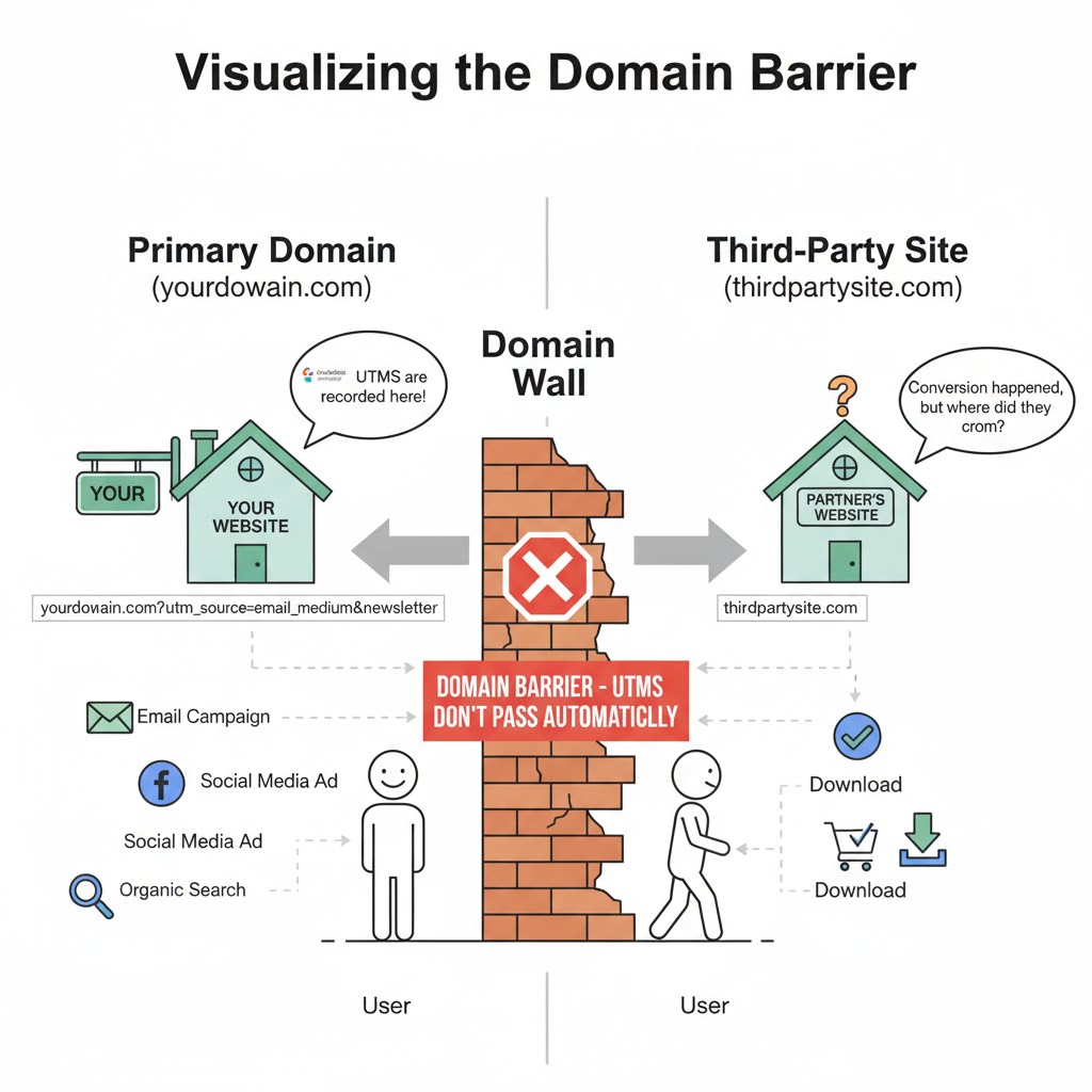 UTM passing on across domains issue