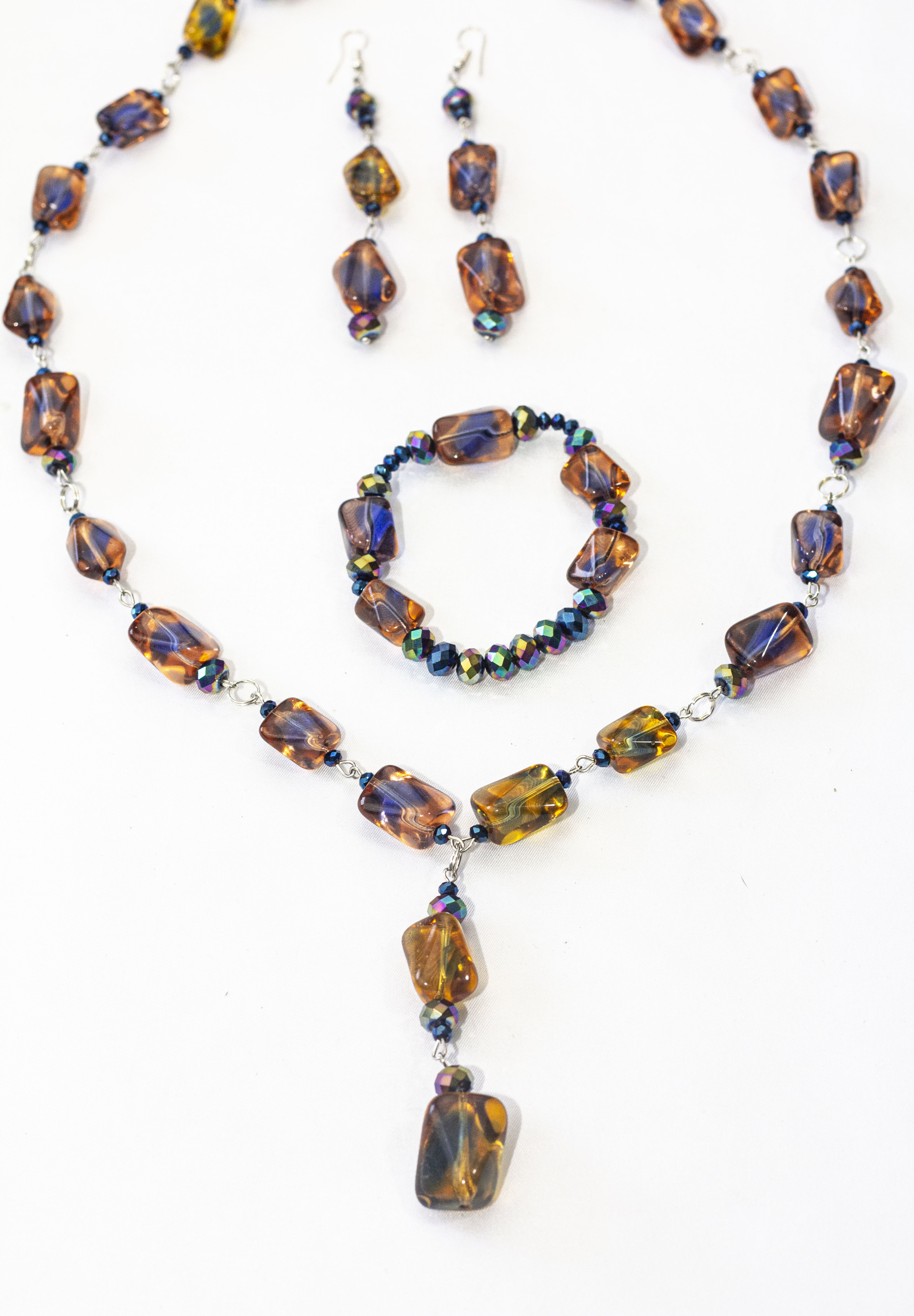 Amber Brown Ancient Chinese Resin with a blue centre. 