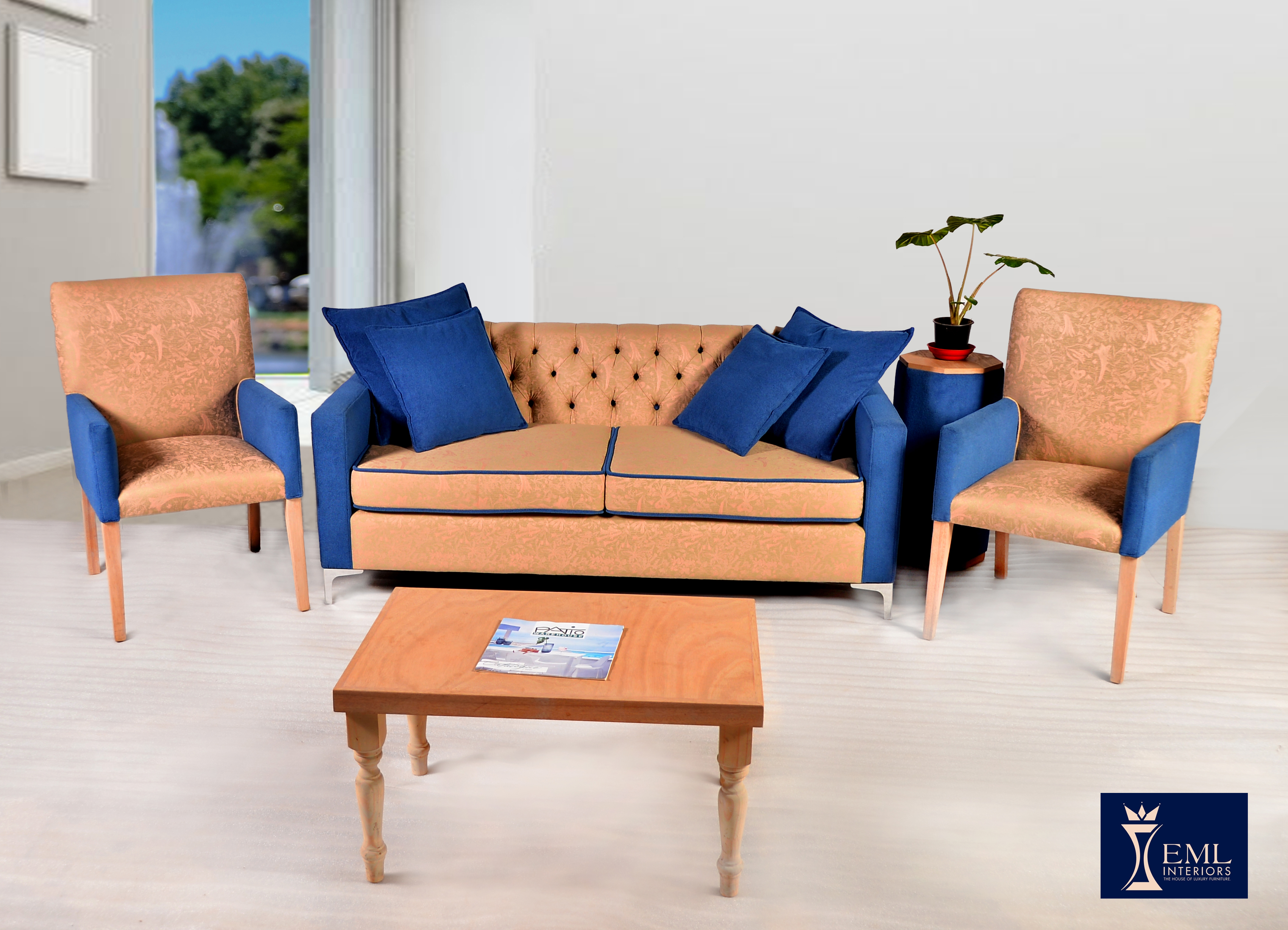 Our company theme colour and furniture. Manufactured in the company by the best upholsters.
