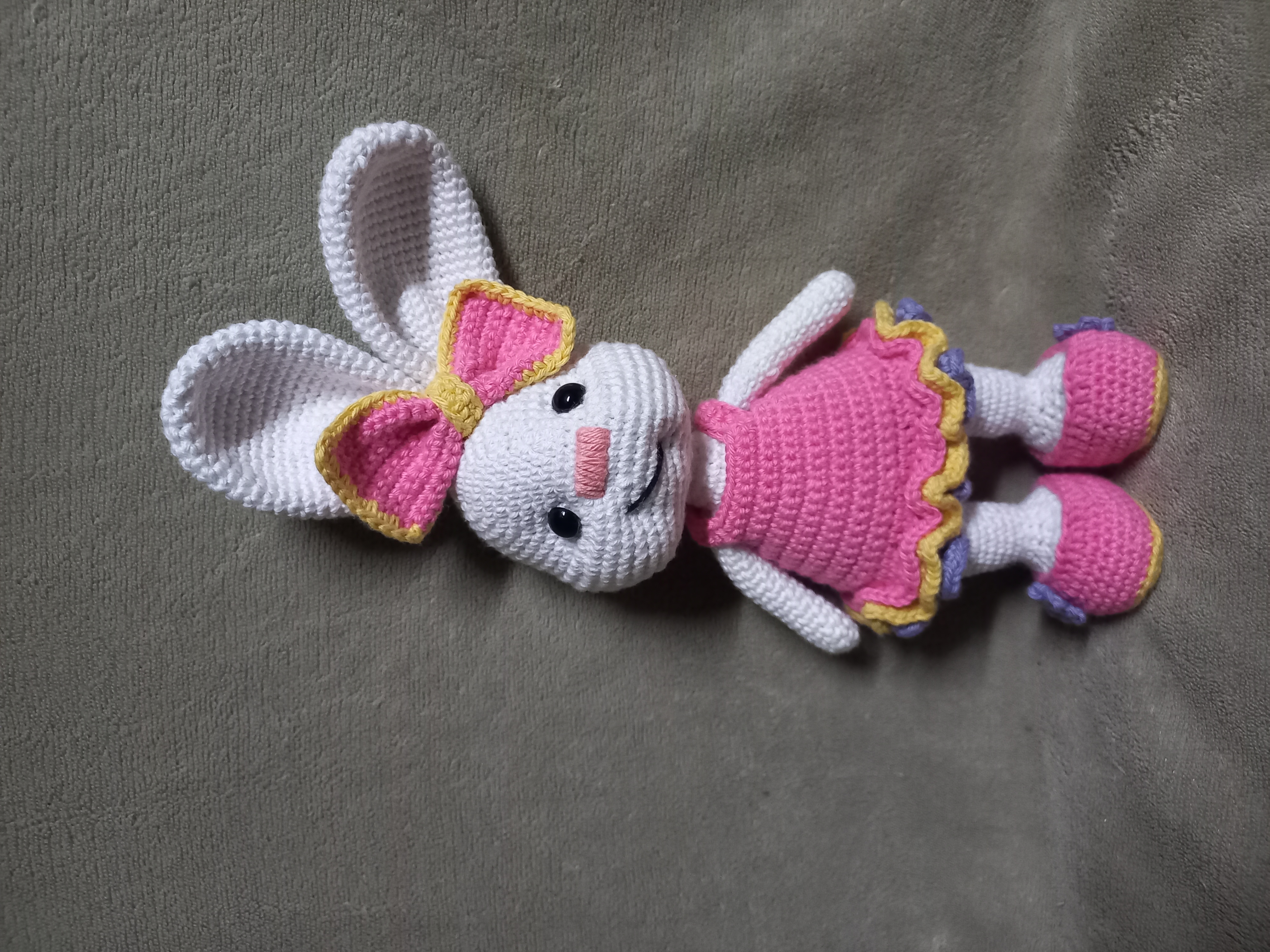 Amigurumi bunny, 24cm tall made in 100%cotton.