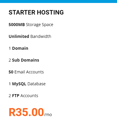 Starter Hosting Package