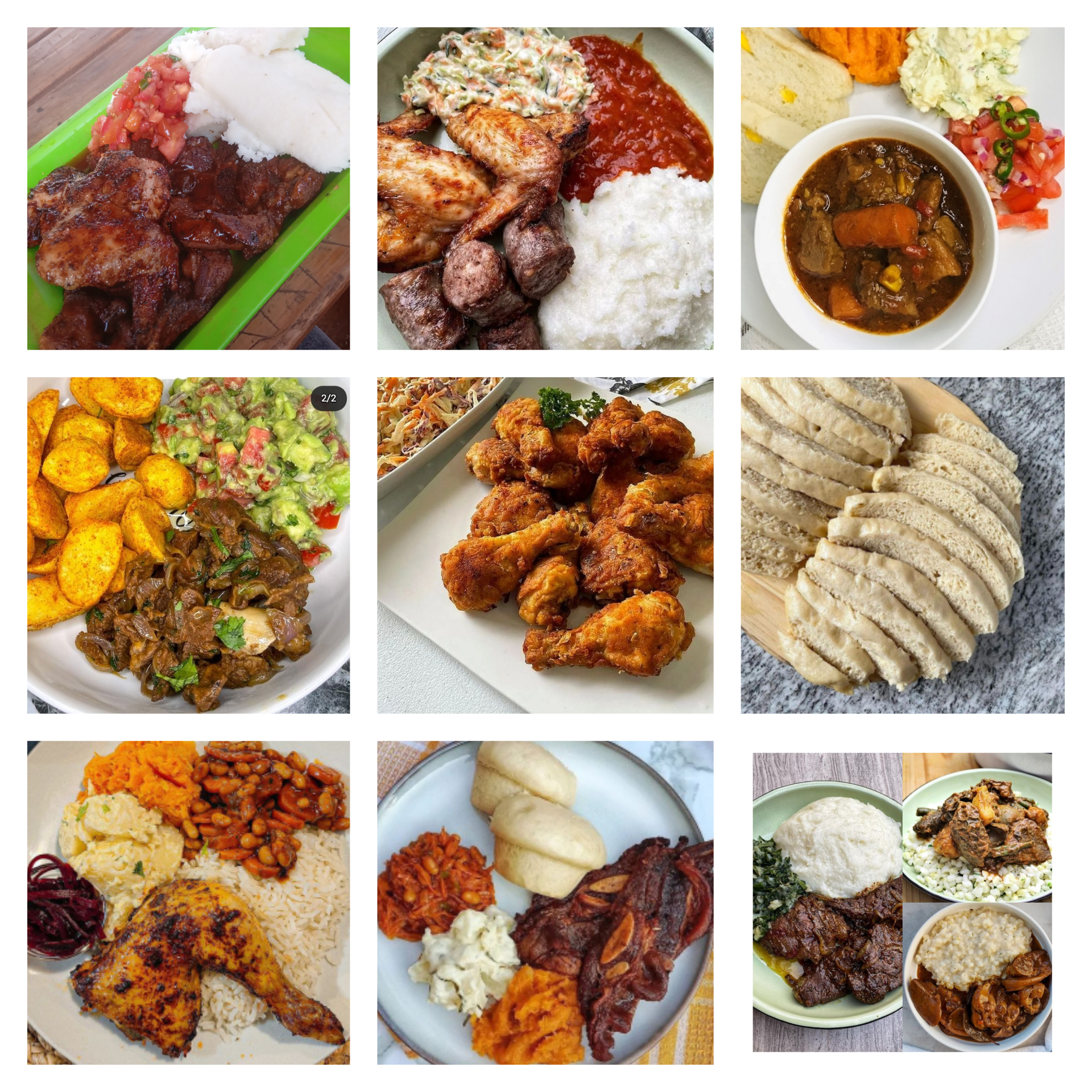 Different meals that I serve. 