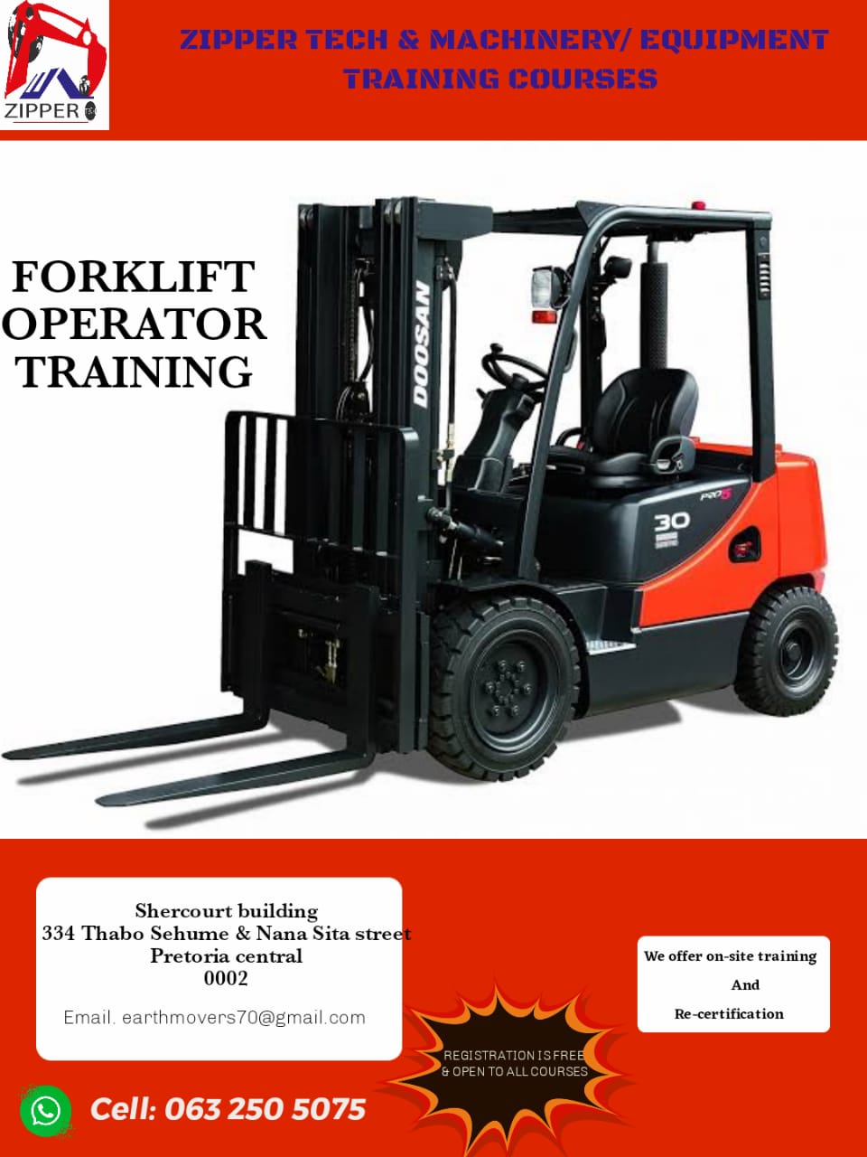 FORKLIFT / COUNTER BALANCE COURSE & CERTIFICATE