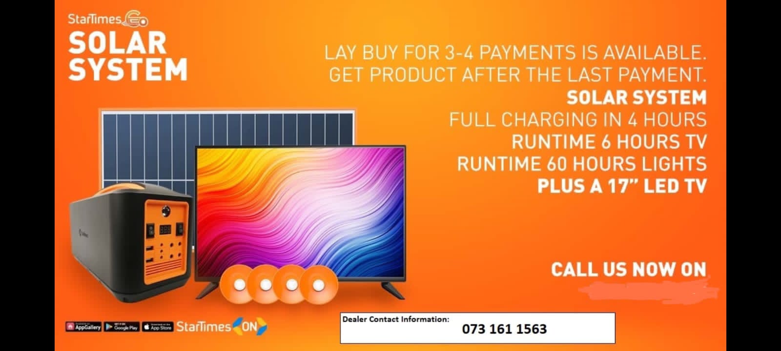 Solar panels system combo with TV, Dish plus free installation 