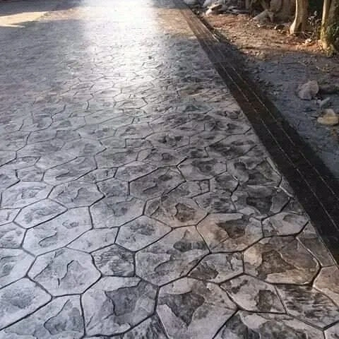 Stamp concrete floor.