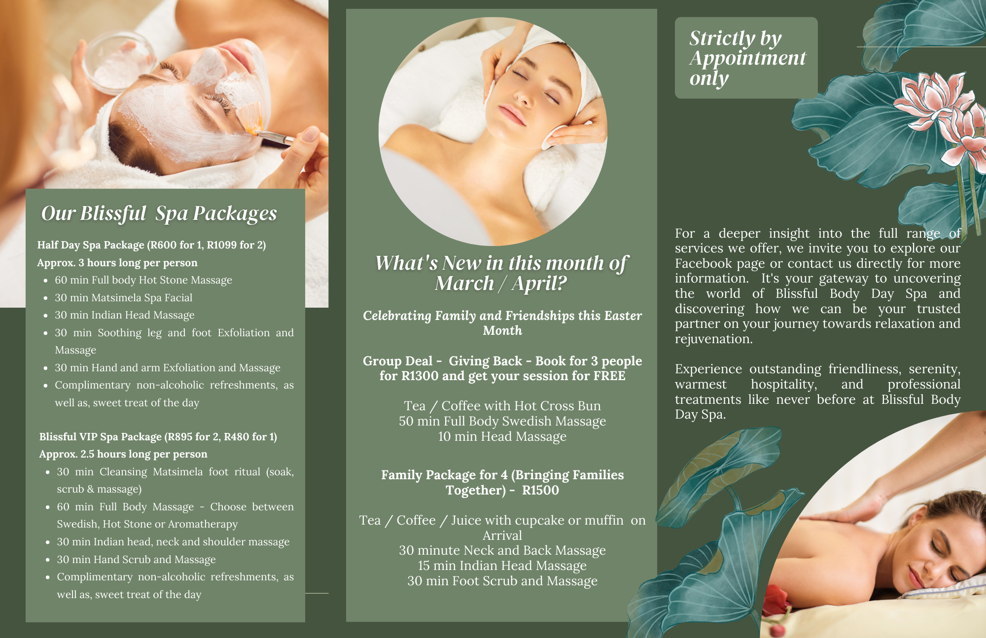 March & April Spa Packages - Blissful Body @ Home Day Spa