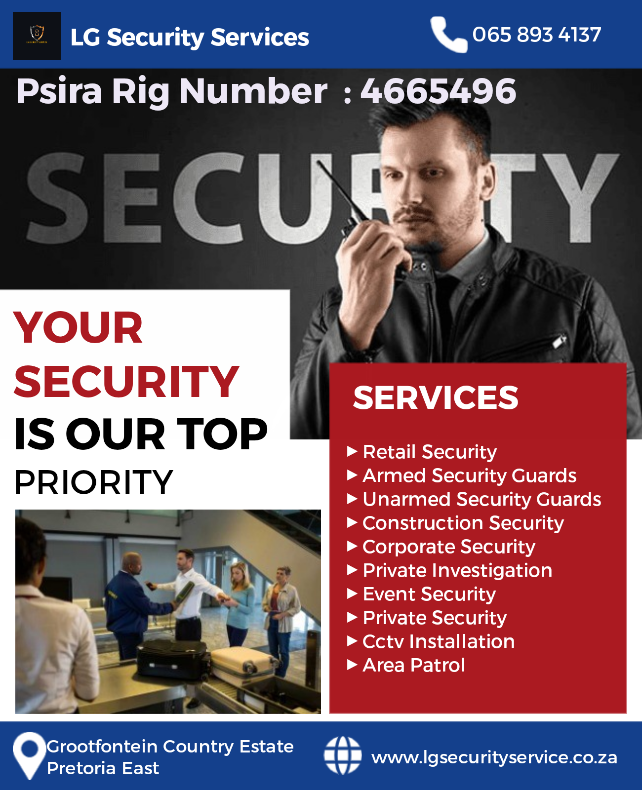 We are a proudly South African security company, providing a wide range of security services to our clients