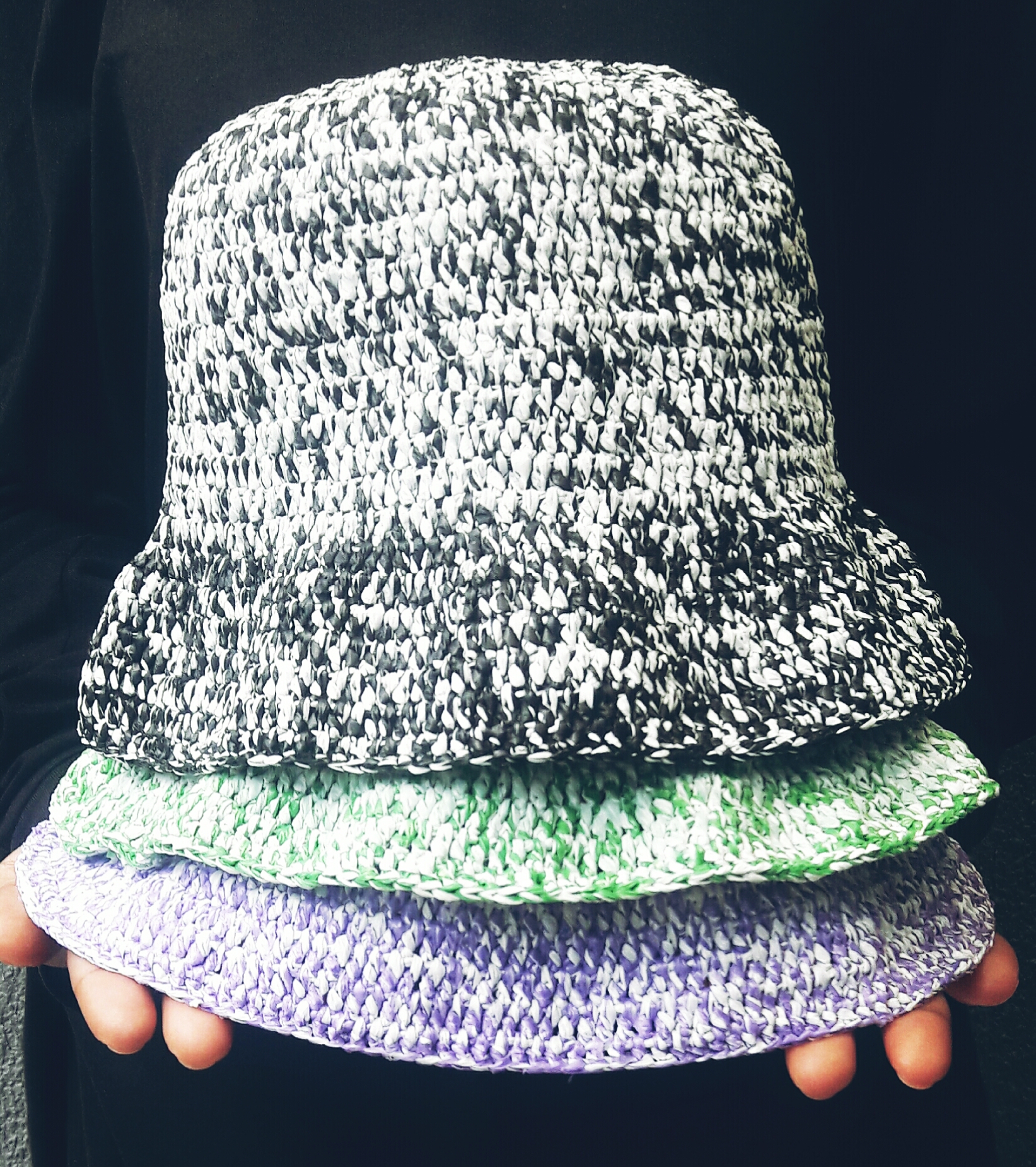 Plastic Crocheted Marble Hats