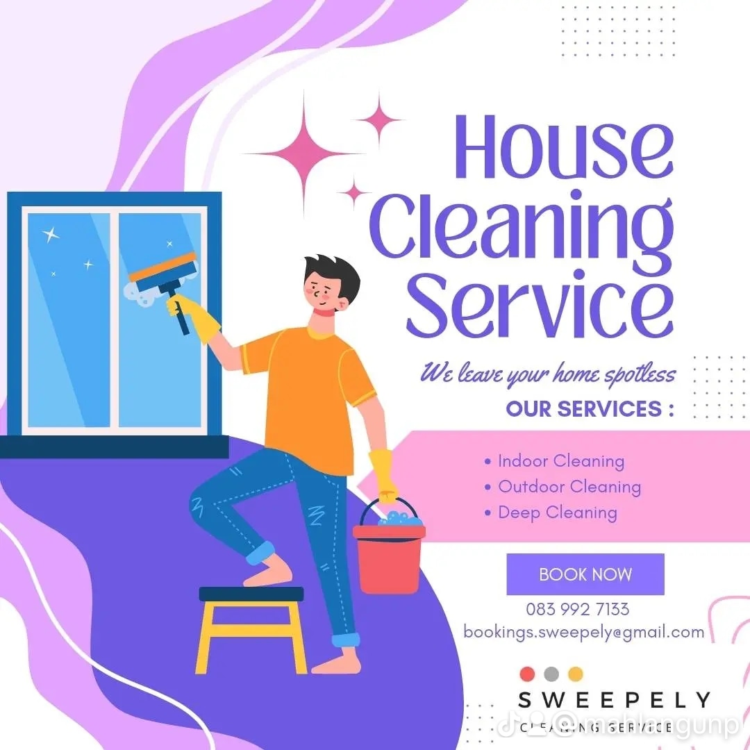 ?? Discover the Magic of a Clean Home with Sweepely Cleaning Service! ??  Are you ready to experience a spotless home without the hassle? Sweepely has the perfect solution for you! Whether you need a one-time deep clean, a weekly refresh, or a monthly touch-up, we've got you covered. ???  ?? **Our Packages:** - **One-Time Clean**: Perfect for special occasions or a deep clean boost! - **Weekly Clean**: Keep your home sparkling and fresh every week. - **Monthly Clean**: Maintain a clean space wit