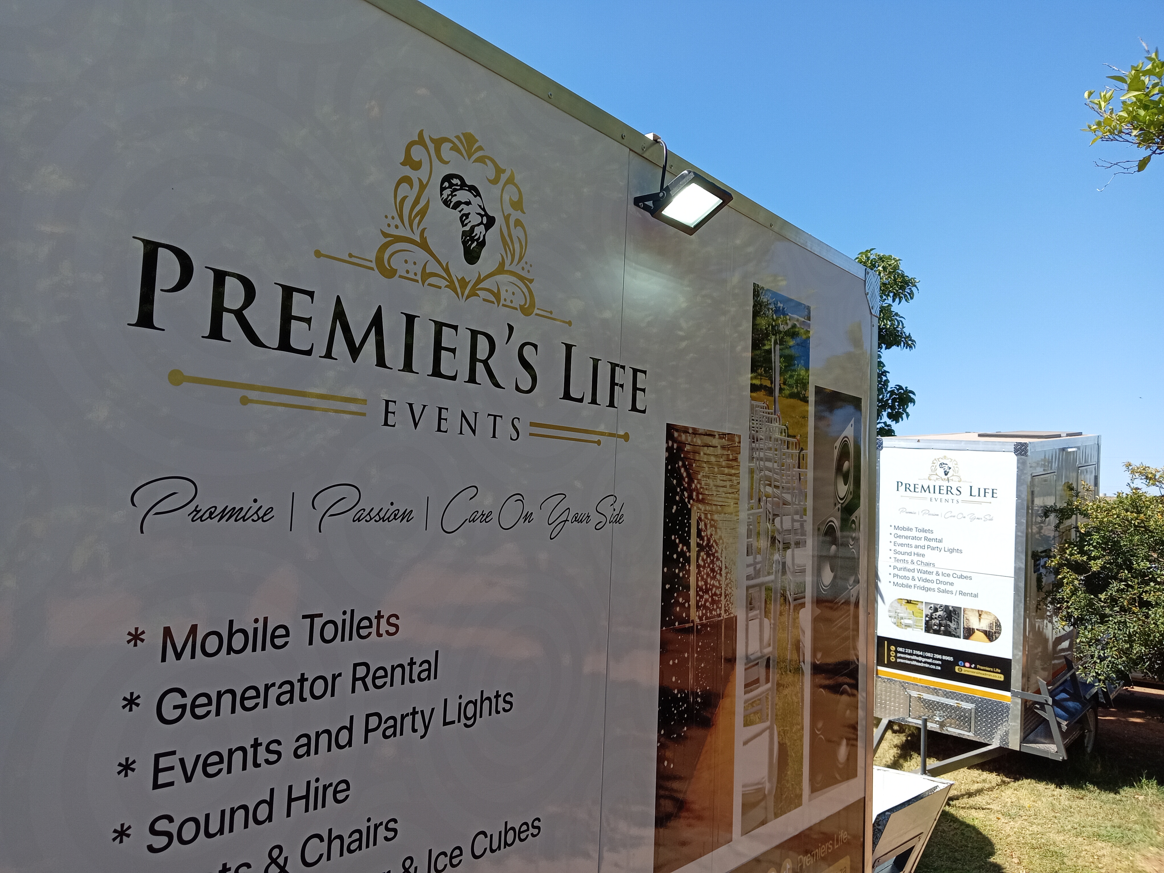 VIP Toilet, Mobile Fridges, Soud Hire, Generators Hire, Party Lights, Tents and Chairs 