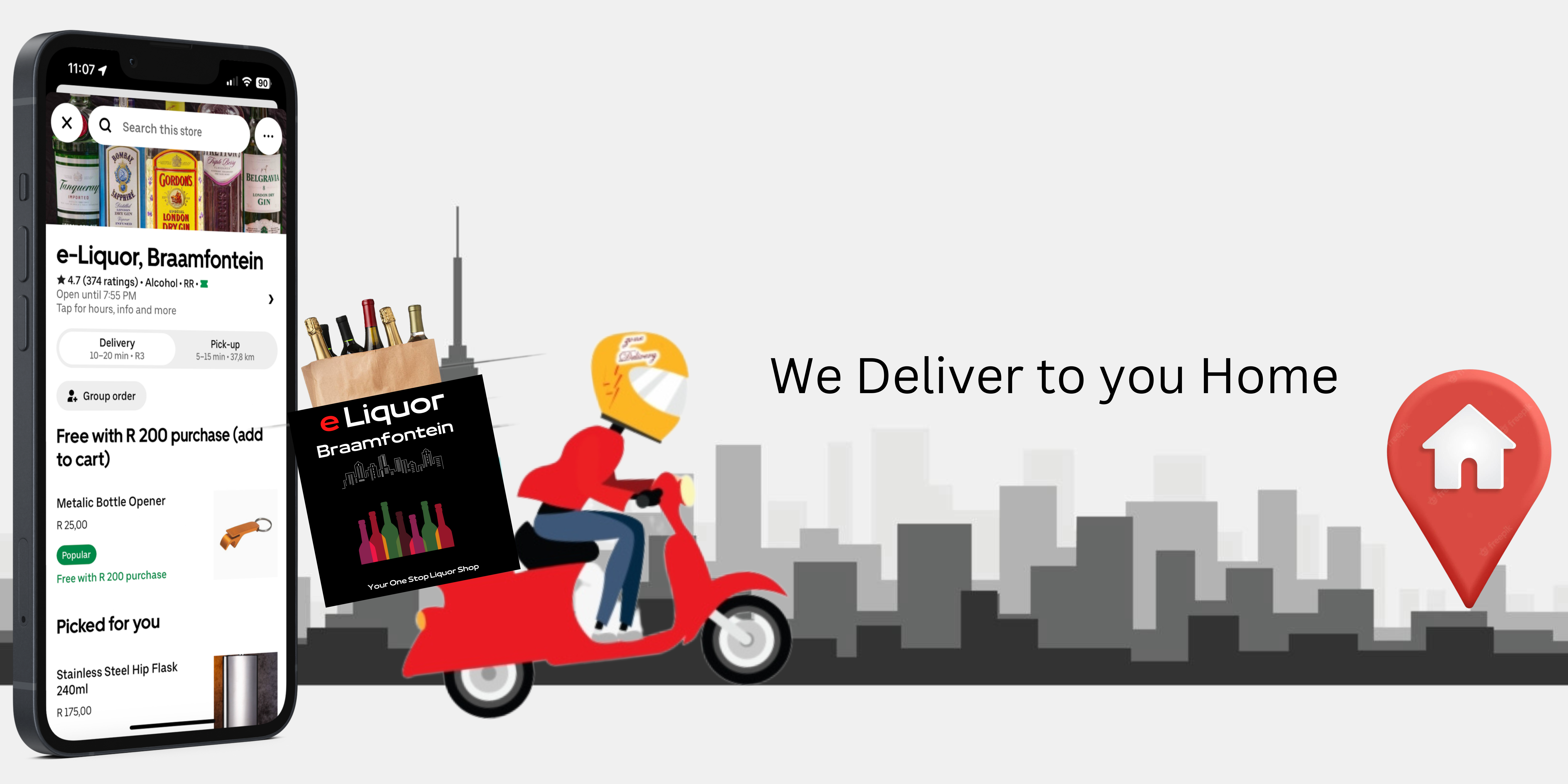 We deliver through Uber and MrD