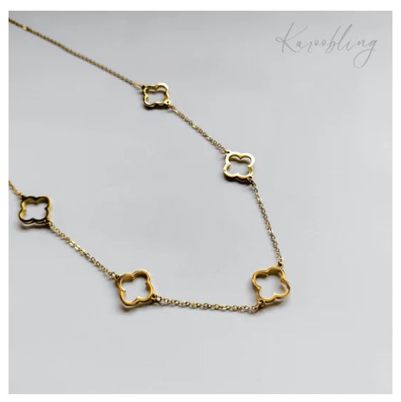 18k Gold plated clover necklace 