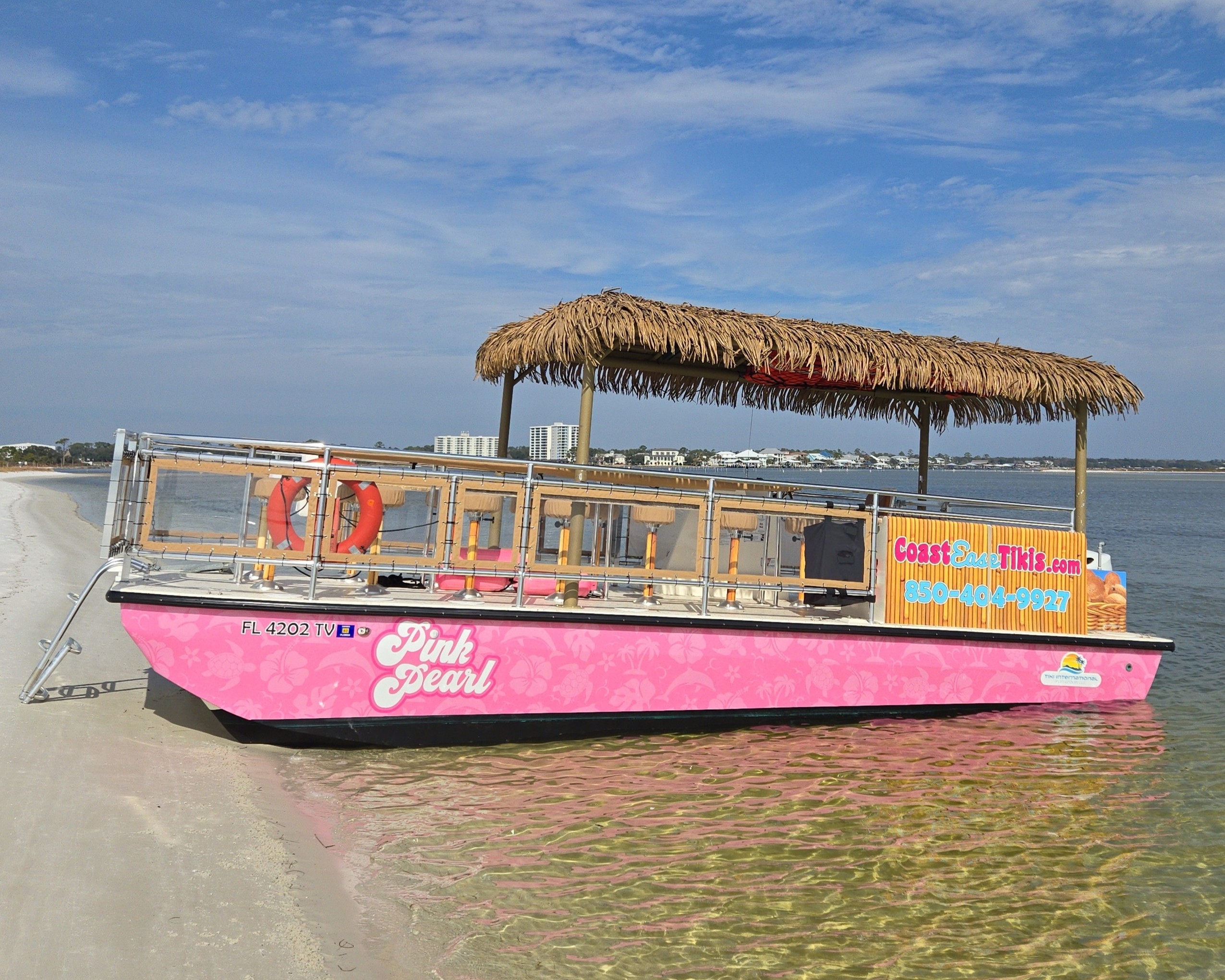 Pink Pearl Tiki Charter Boat for 18 passengers in Orange Beach