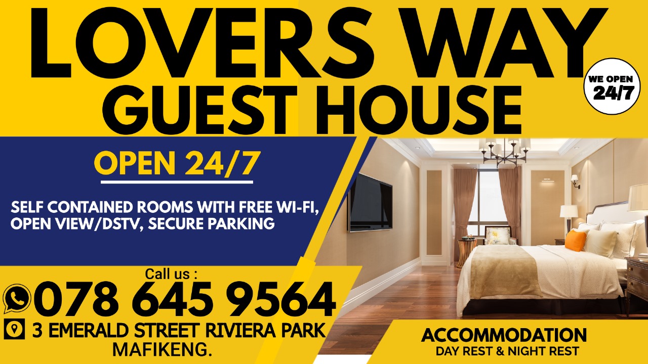 Escape the city hustle at our charming guest house, conveniently located near Sasol Riviera Park and other Mahikeng attractions. We offer comfortable and spacious rooms with en-suite bathrooms, free Wi-Fi, and secure parking. Enjoy a delicious breakfast each morning and relax in our beautiful environment. Perfect for business or leisure travelers and contractors. Book your stay today, Call/WhatsApp +27786459564 or visit https://site-qc246bm6s.godaddysites.com