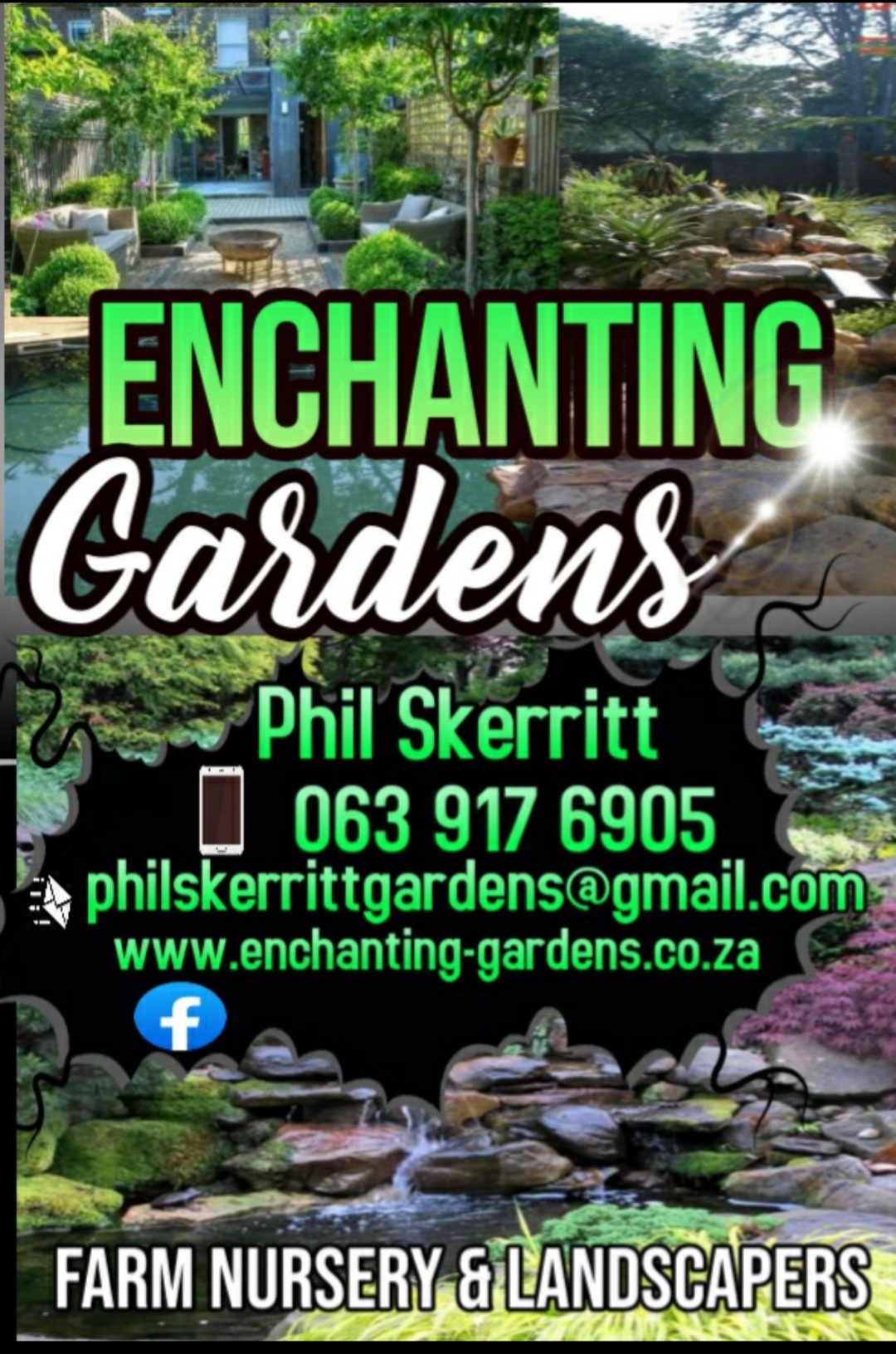 See our website for a few images of our enchanting gardens which we have created????????