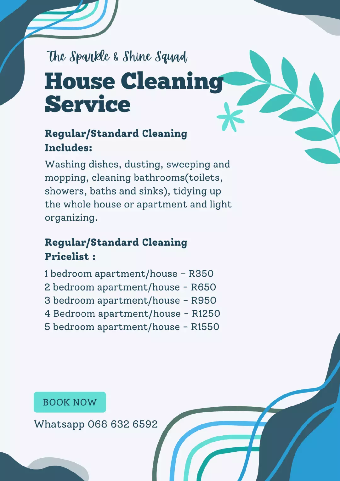 Standard Cleaning Pricelist 