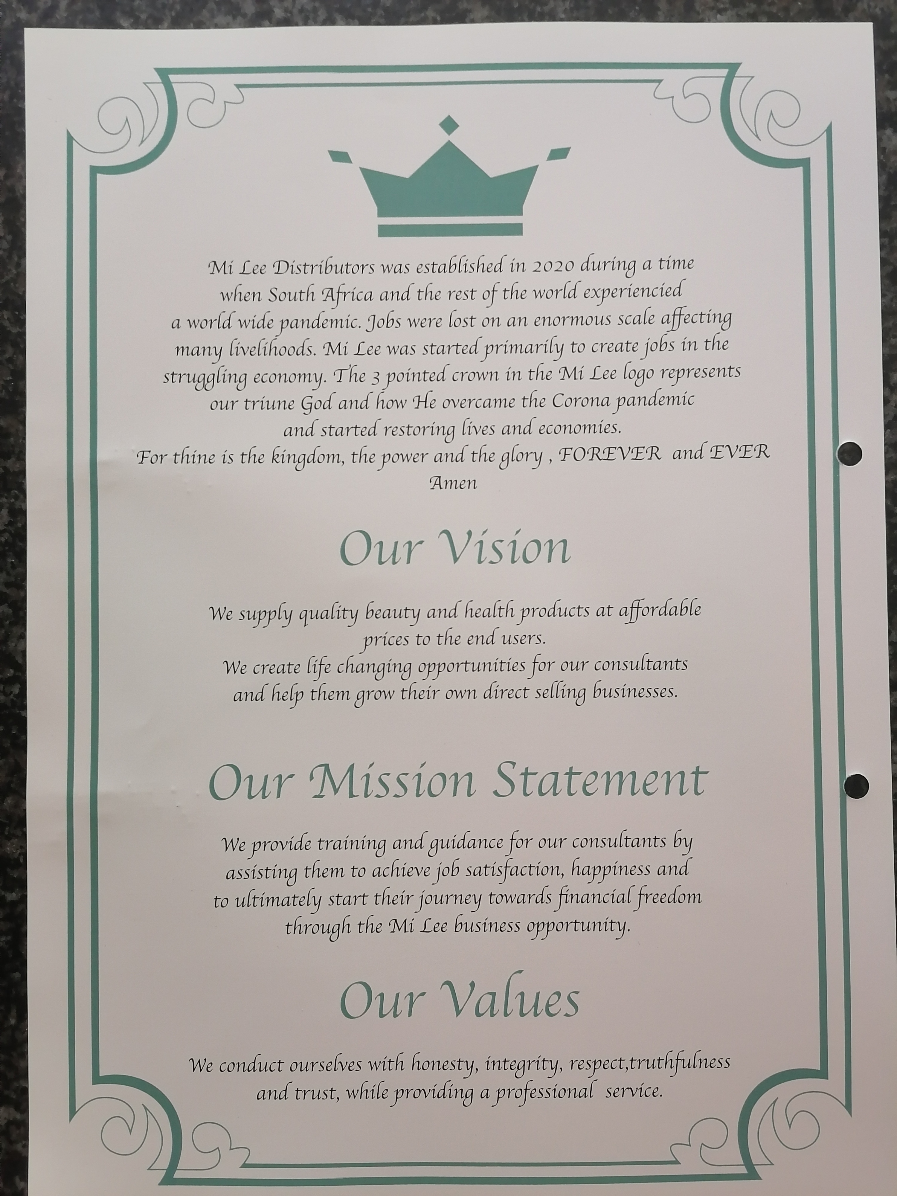 What we stand for