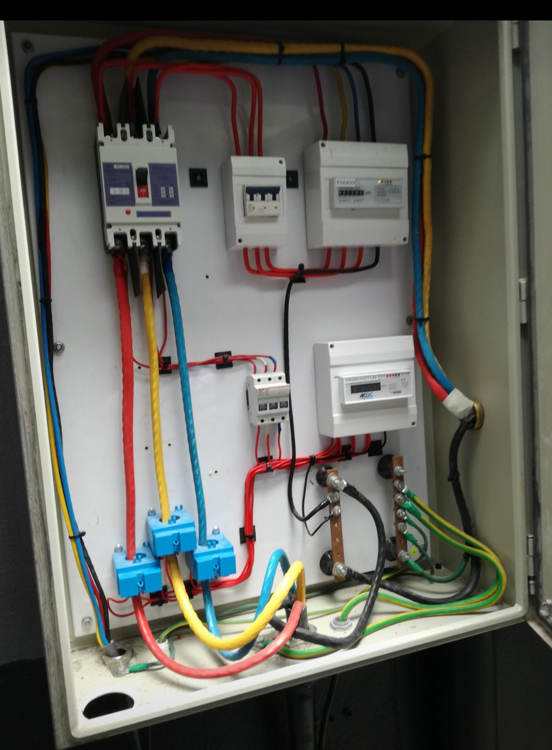 Wiring the main distribution box .