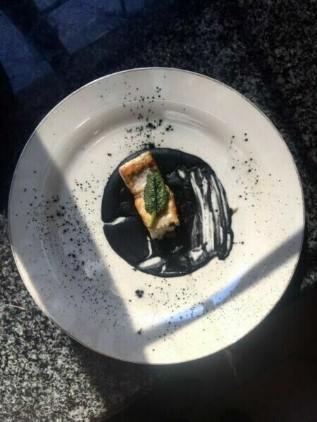 Shark Fillet with Squid Ink Fish Veloute