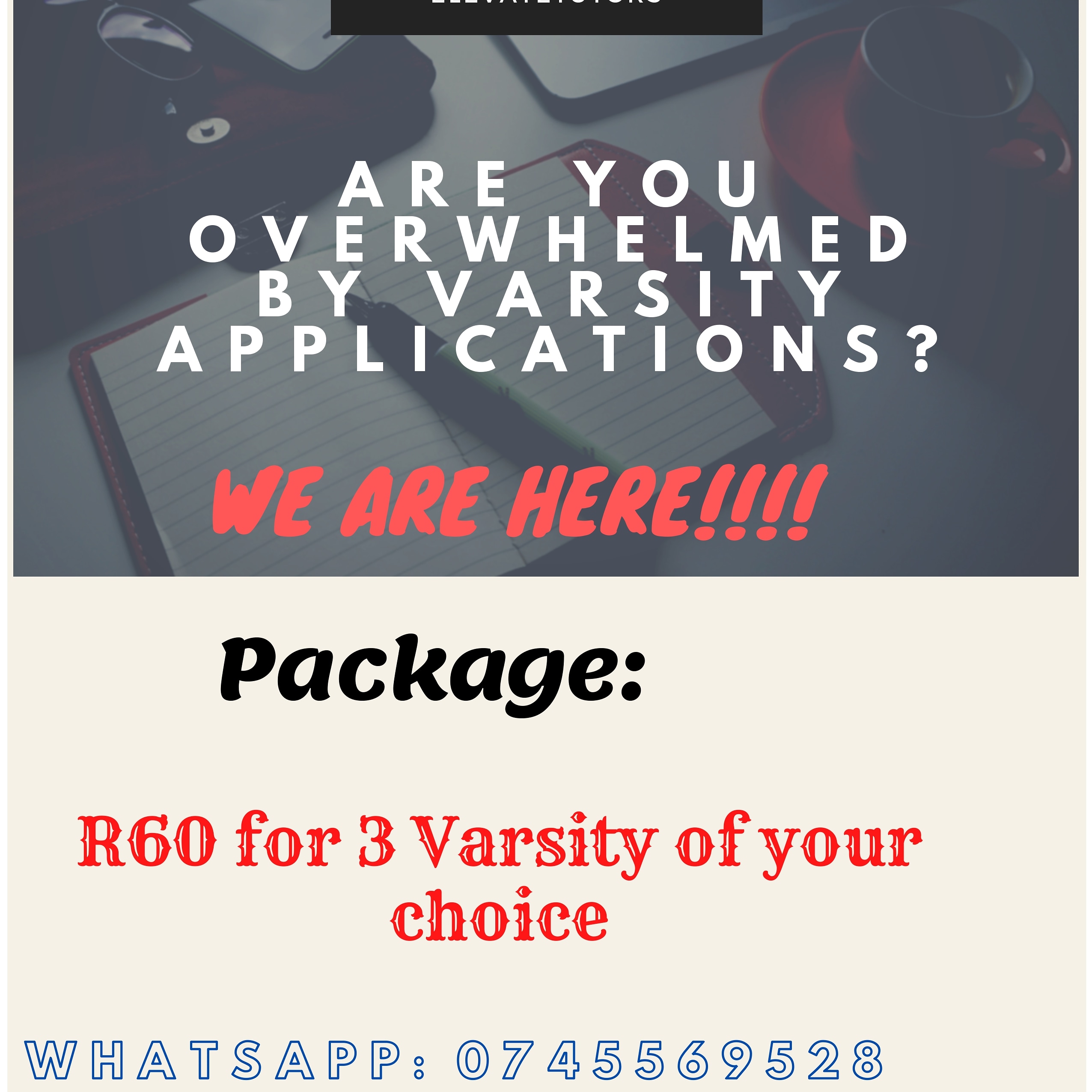 We can save you time by applying for you at south African institutions of your choice. Fill the google form here: https://docs.google.com/forms/d/e/1FAIpQLSc0t1y-9hqv2PrABpjdgq0p29jhxpu5poQH6xj8oHrO5gJ34A/viewform?vc=0&c=0&w=1&flr=0