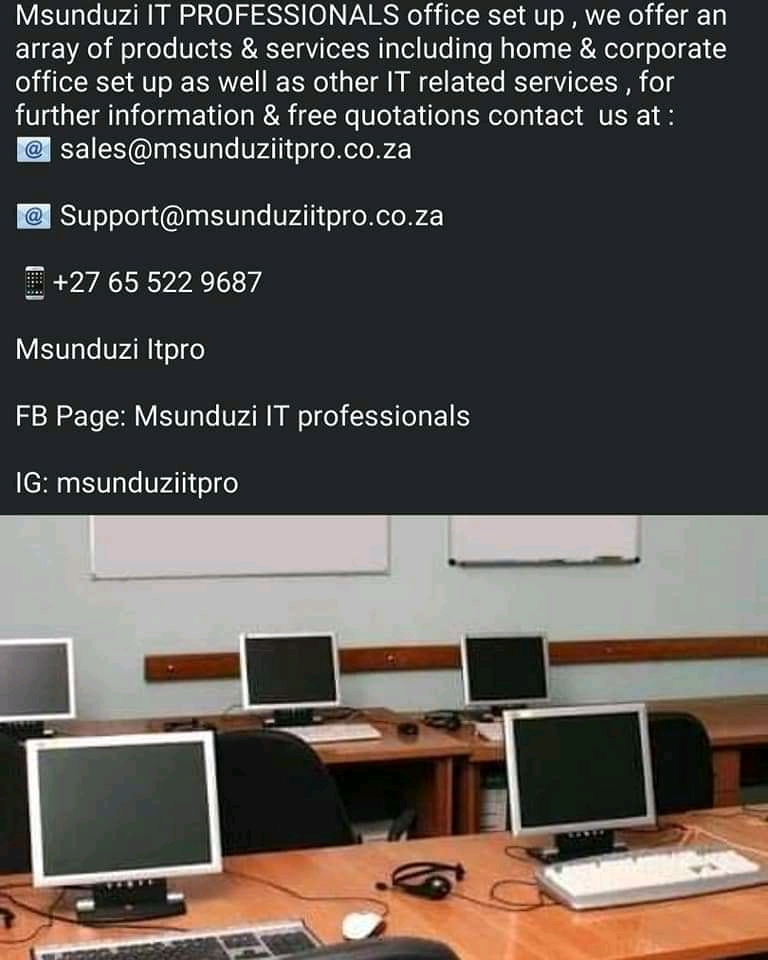 For corporate & home office set up & other IT related services contact us , we provide free quotations Let us keep you connected during this pandemic .