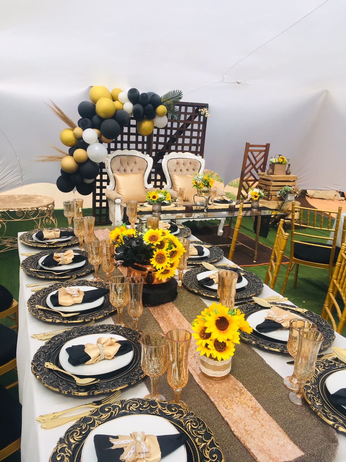 Dining table at event