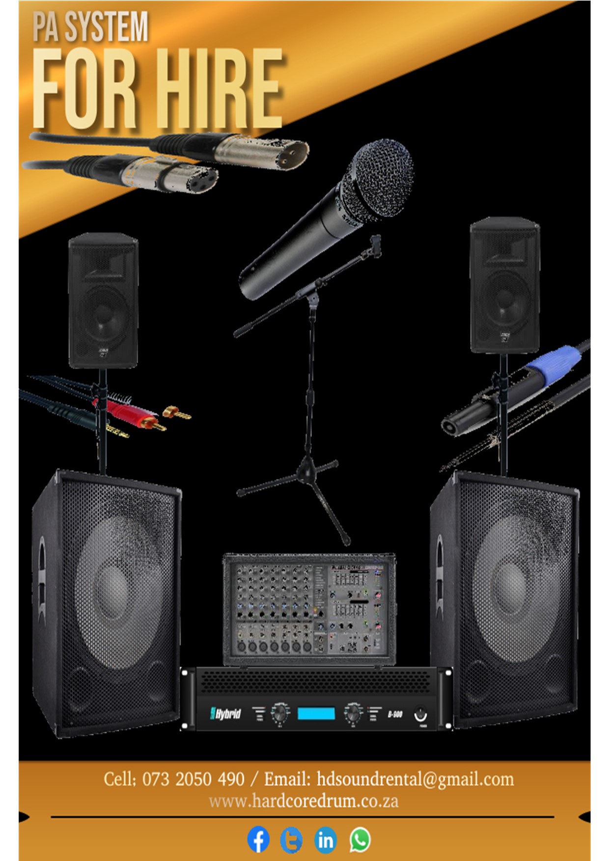 We have sound set ups available for hire for both small and large events.  Are you planning a conference, a road show, a product launch, a promotion, a fashion show, a concert or do you simply require a sound system for a private party?  We can help.  Simply contact us, we will get back to you soon as possible.