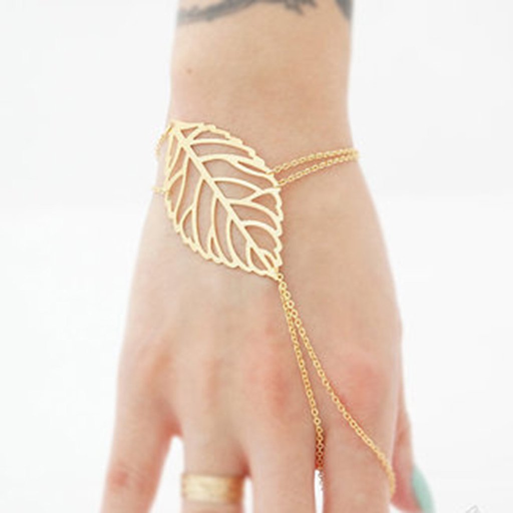 Gold Leaf Hand Chain