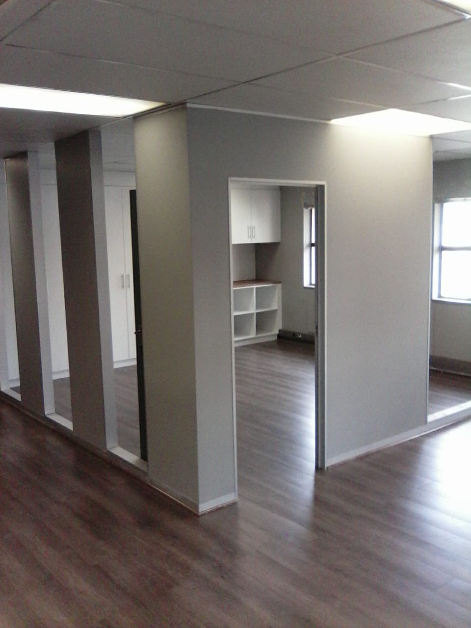 A completed partitioning of an office