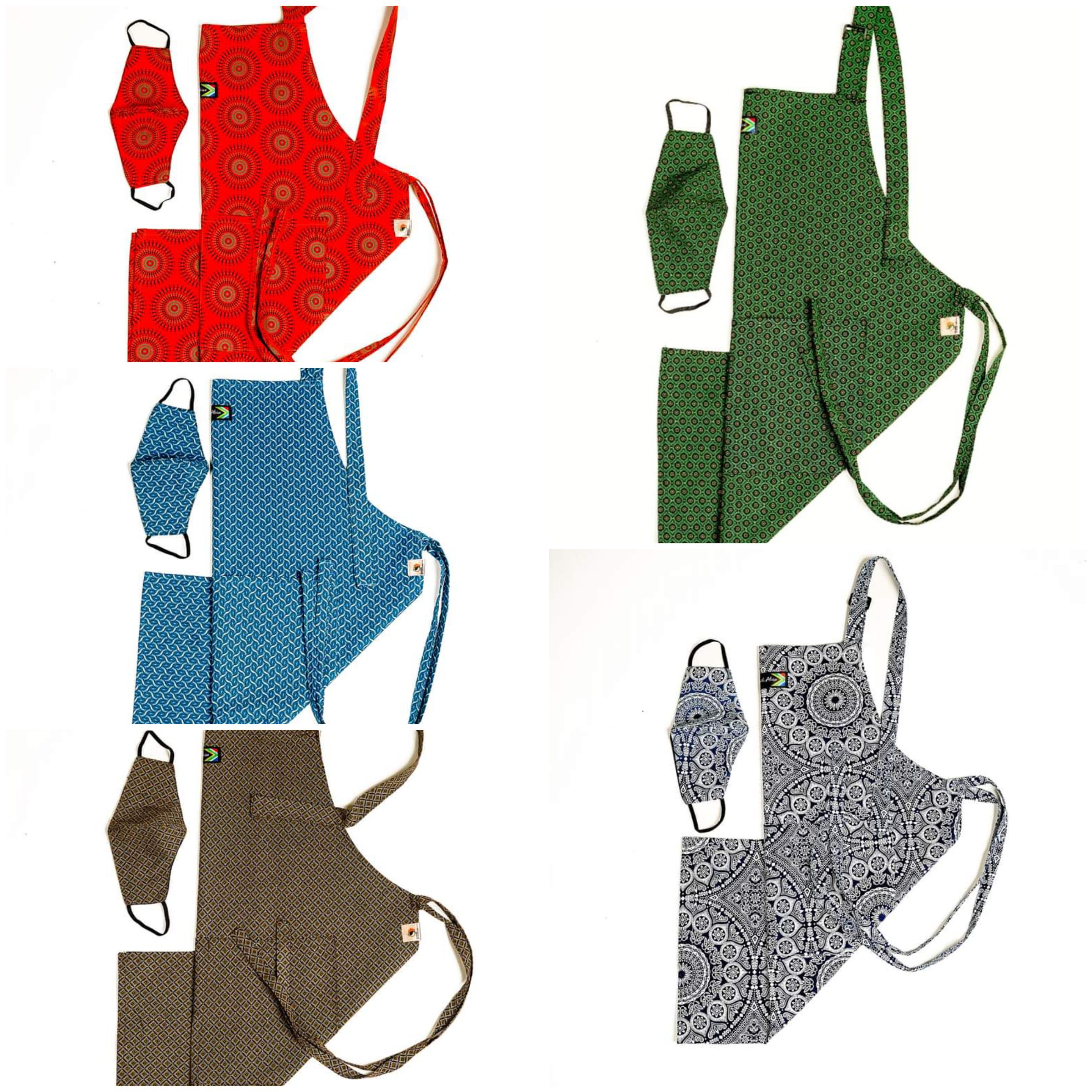 Shweshwe Apron with face mask