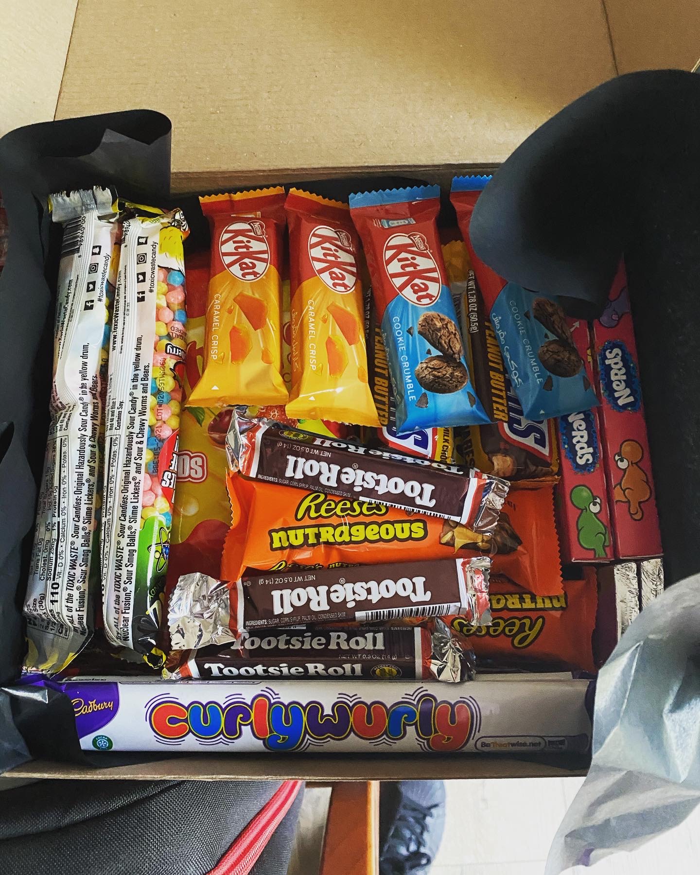 Gift box of American sweets