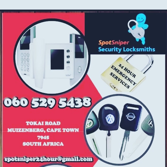 Are you in need of a good locksmith?? Keys to your car not opening?? Contact us now..: spotsniper24hour@gmail.com or 0635924385 0605295438 Emergency locksmith in Cape ..working hours - 8am - 6:30pm After hours - 6:30pm - 6:00am after hours help line 0635924375 A/H Work line: 0605295438 www.spotsniperlocksmiths.org.za (where we go 1 we go All) WWG1WGA