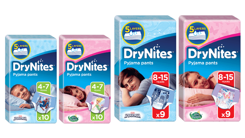 Drynites nappy pants samples