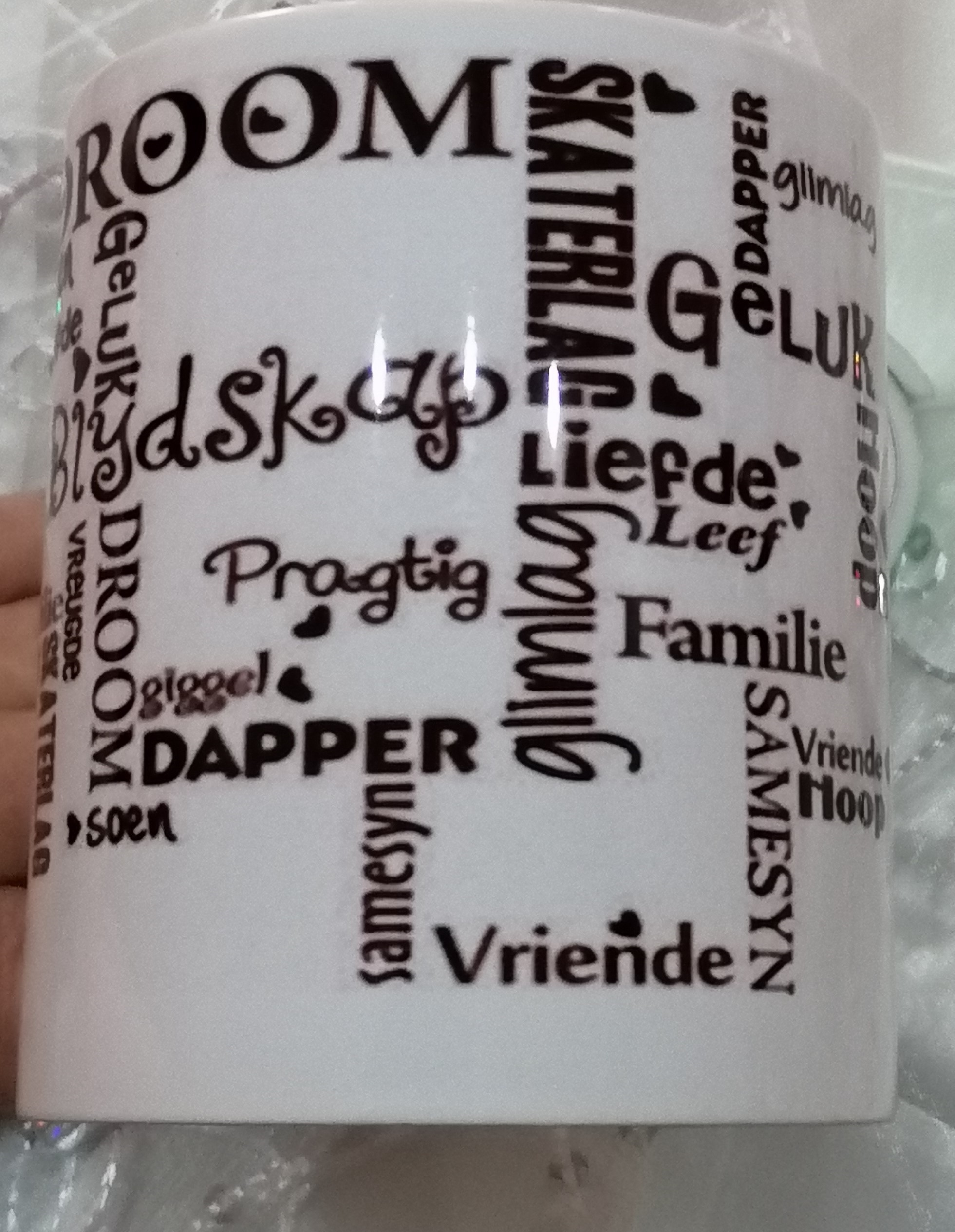 Afrikaans Words on Coffee Mug