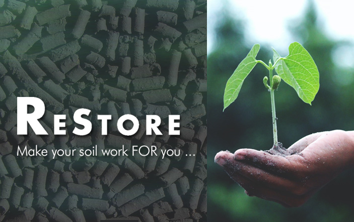 Make your soil work FOR you … permanently! ReStore Regenerative Fertiliser with biochar builds your soil's natural capacity to retain moisture, discourage weeds & pests and nurture plants & crops.