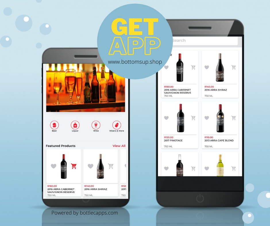 bottomsup.shop liquor delivery App development and eCommerce website services