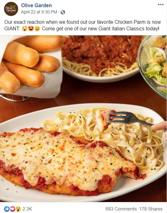 Restaurant ads on facebook