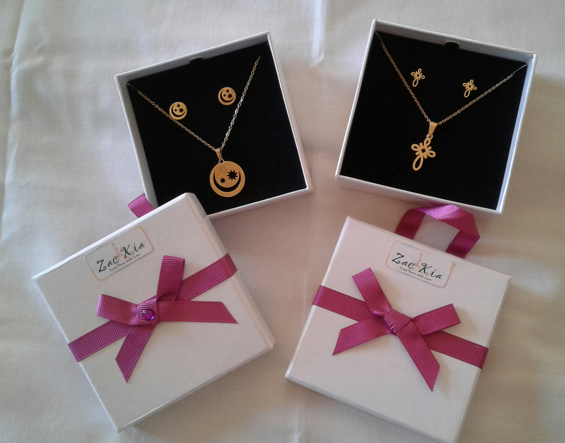 Gold stainless steel jewelry sets