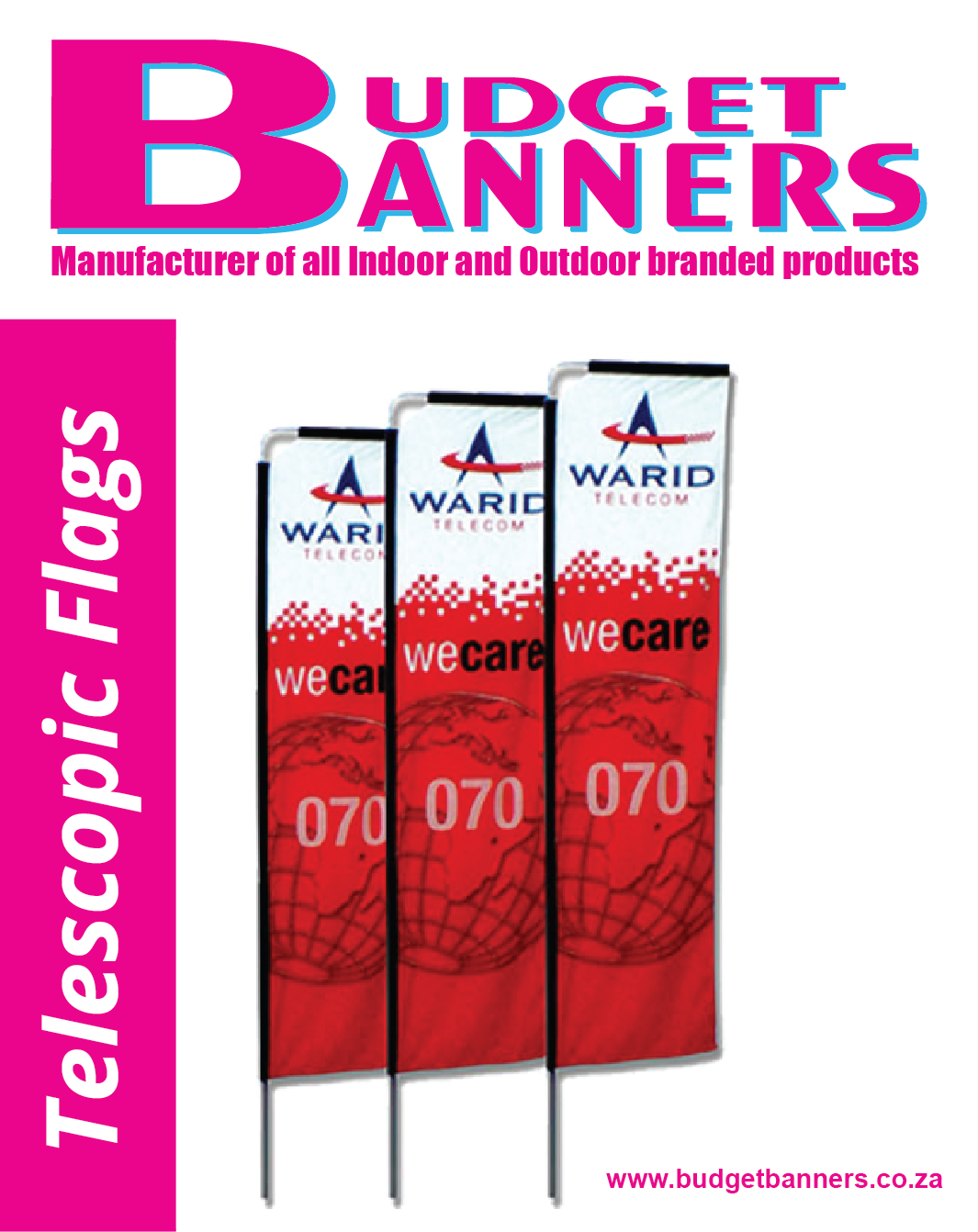 Budget banners telescopic flags