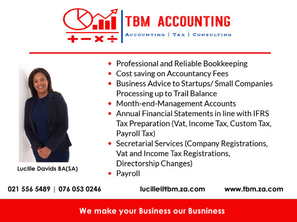 TBM accounting business card