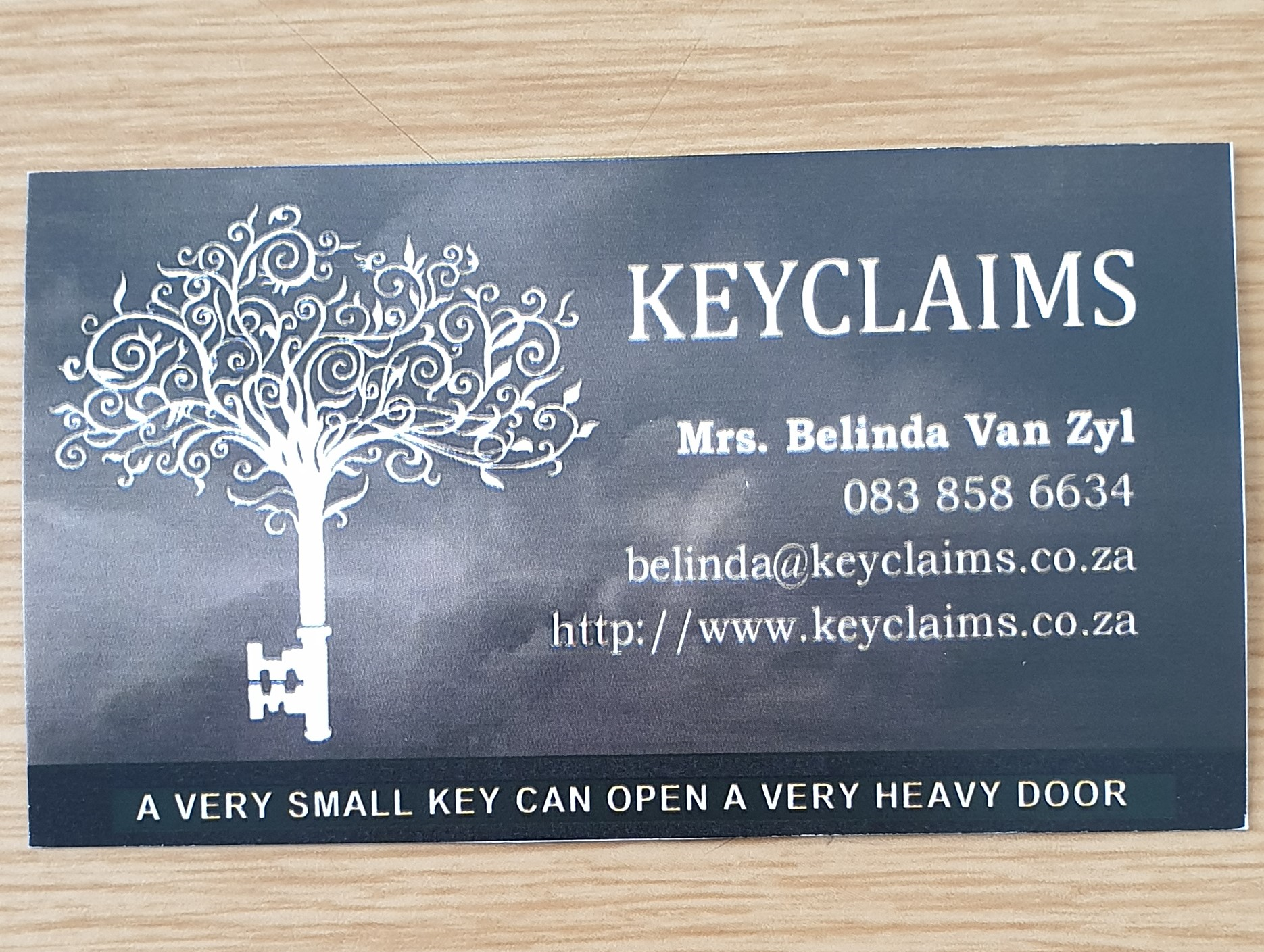 Keyclaims business card