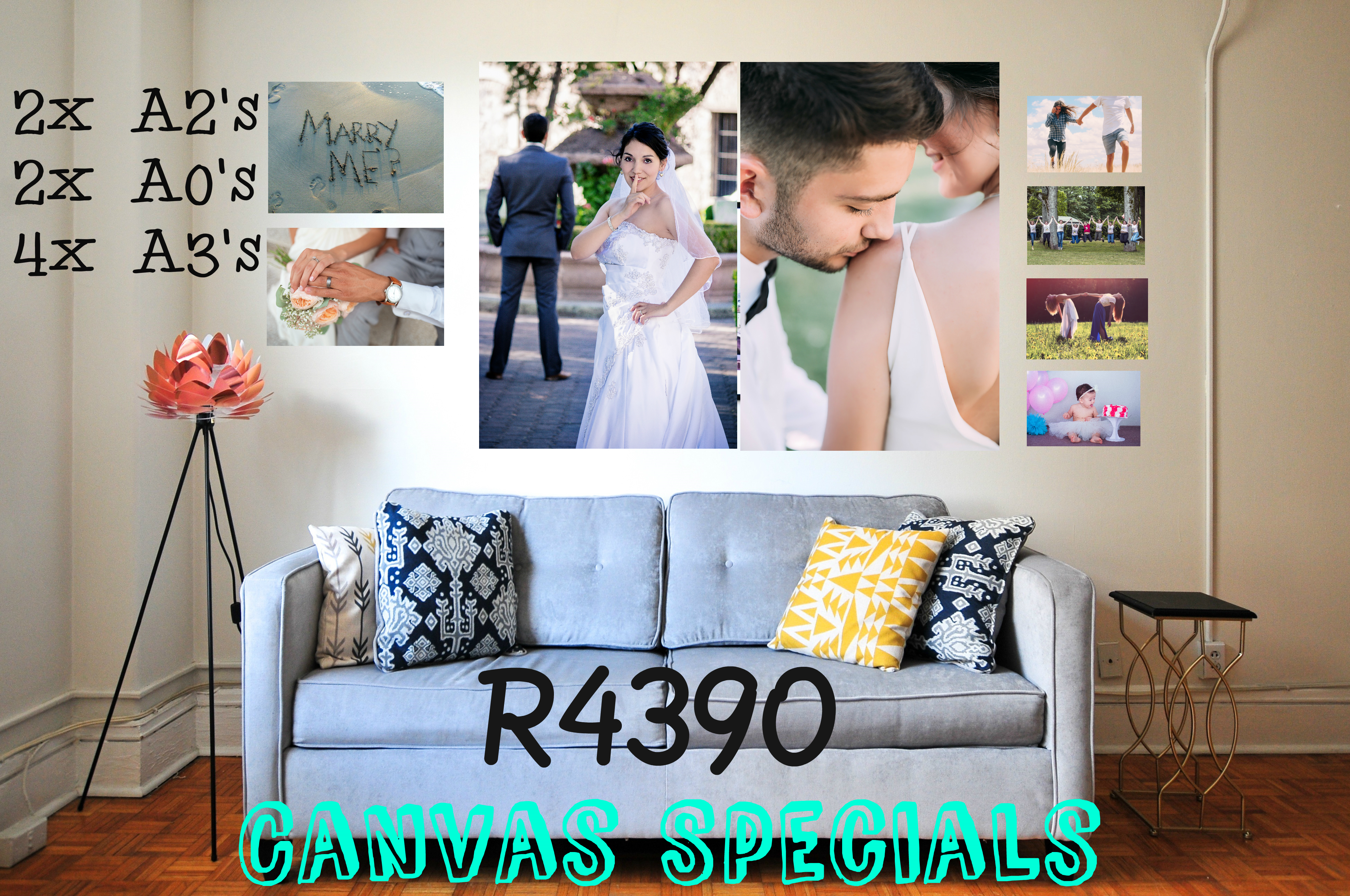 We are running specials on Canvas frames and prints, please check our Website for details or call us.