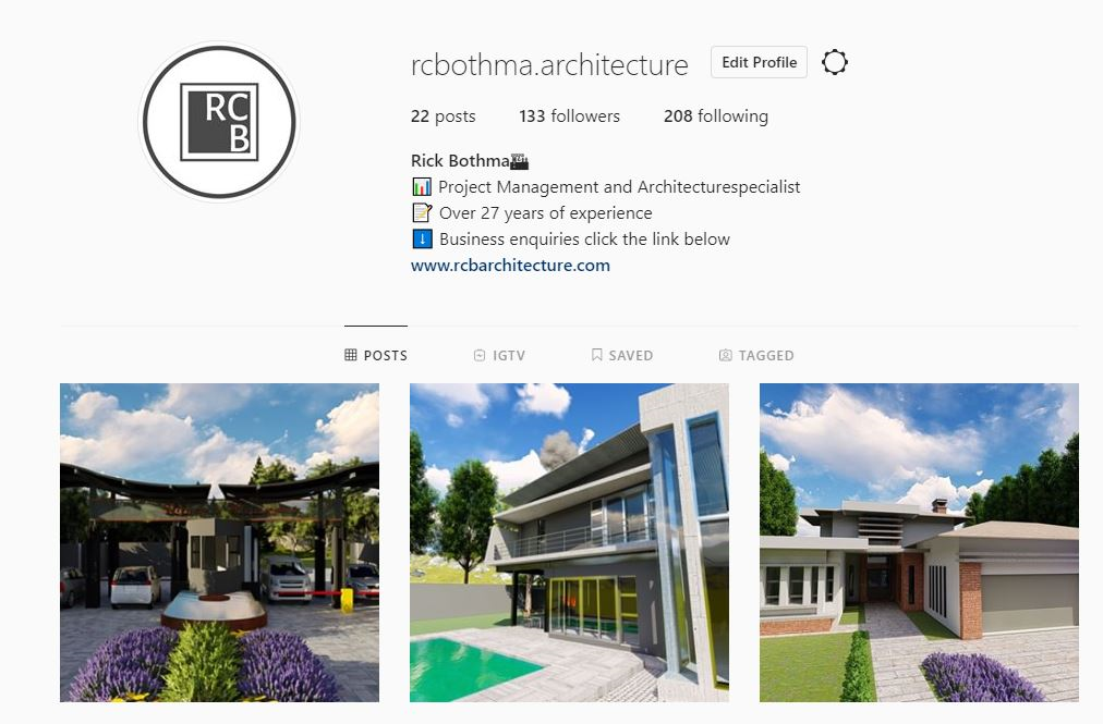 RC Bothma Architecture Instagram