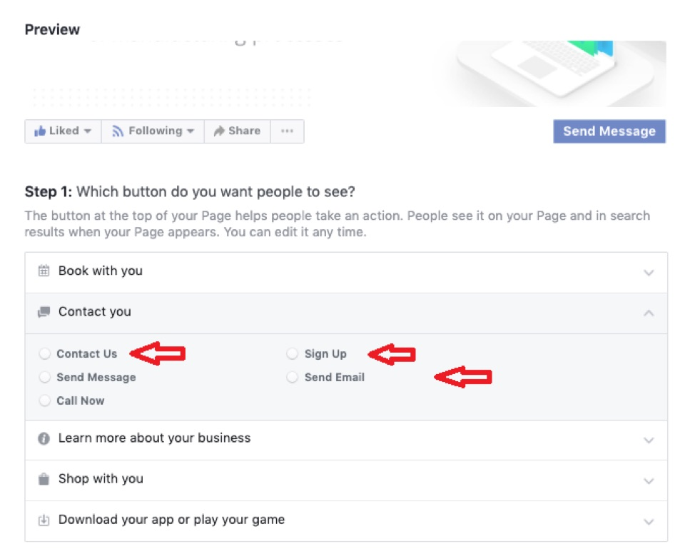 Setting up email prompt on Facebook