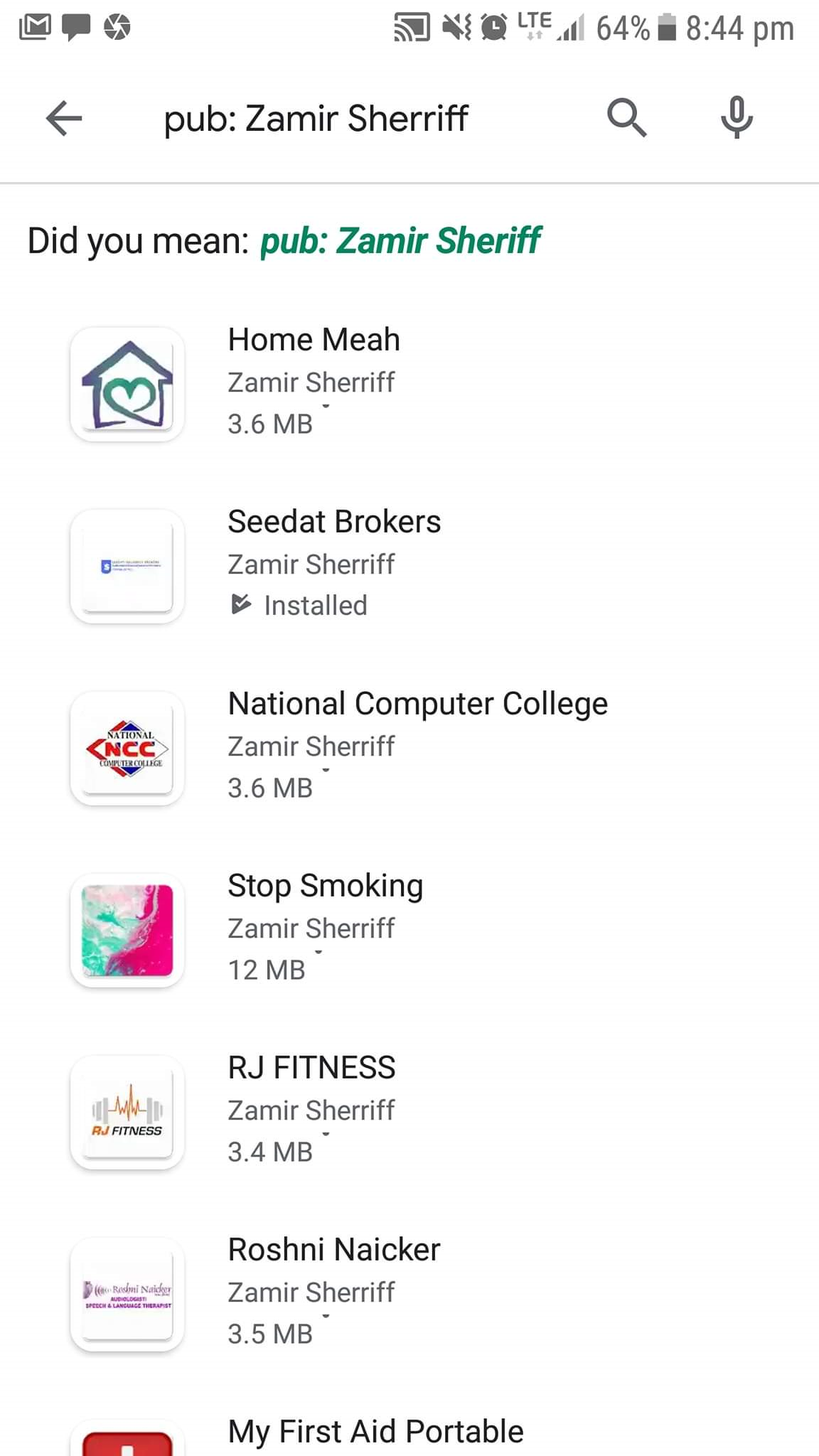 Apps available on the Playstore 
